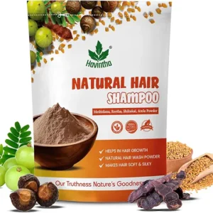 Havintha Natural Hair Shampoo With Herbal Amla Reetha Shikakai And Methi Dana Powder For Men & Women, Totally Organic | Paraben And Sulphate Free Shampoo - 227gm (Pack of 1)